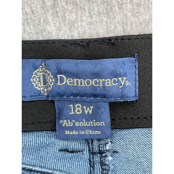 Democracy Jeans Womens 18W Blue Denim Cotton Blend Stretch Ab Solutions Bootcut - Picture 3 of 6